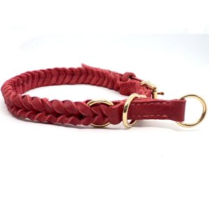Leder Halsband "Nizza" 2 cm, Rot