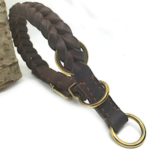 Leder Halsband "Nizza" 2 cm, Braun