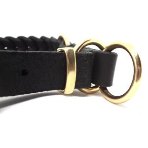 Leder Halsband "Nizza" 2 cm, Schwarz