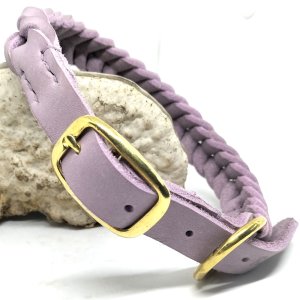 Leder Halsband "Ravenna", Lavendel
