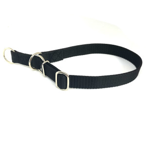 "Basic" Zugstopp Halsband, Schwarz 30 - 50 cm /...