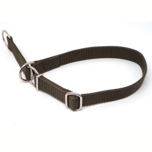 "Basic" Zugstopp Halsband, Khaki 30 - 50 cm / 25mm