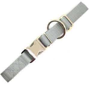 "Basic" Nylonhalsband, Grau 20 - 30 cm / 15mm